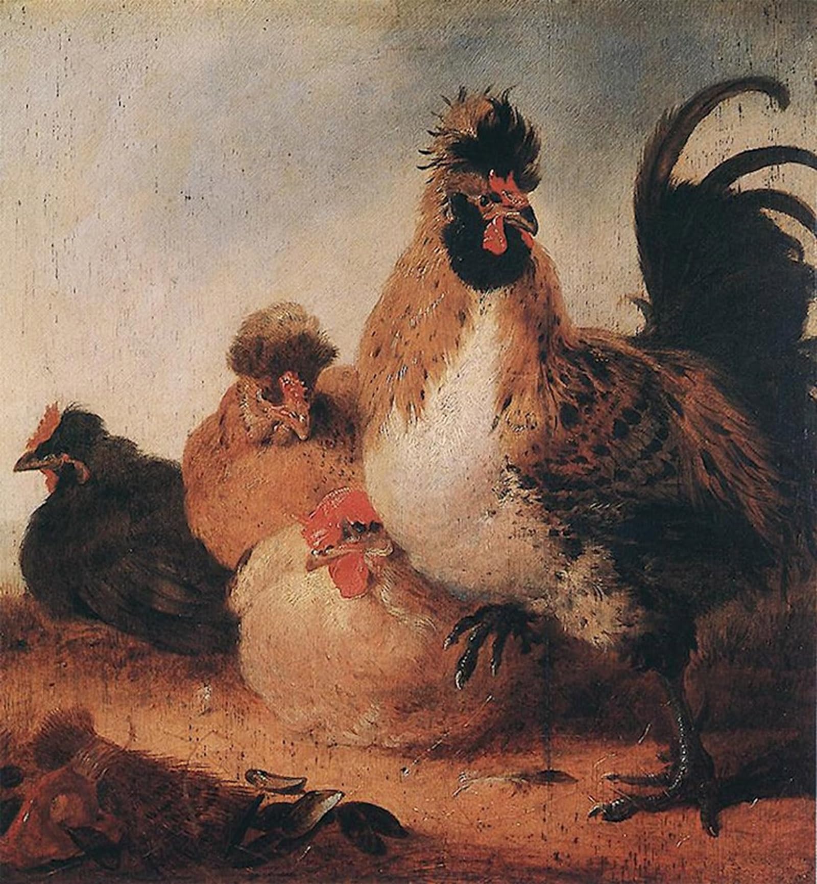 ARTXLXXBN Famous Prints Artwork Pictures Poster Painting Art Rooster and Hens by Aelbert Cuyp Artwork Landscape Pictures for Home Decor 60x90cm