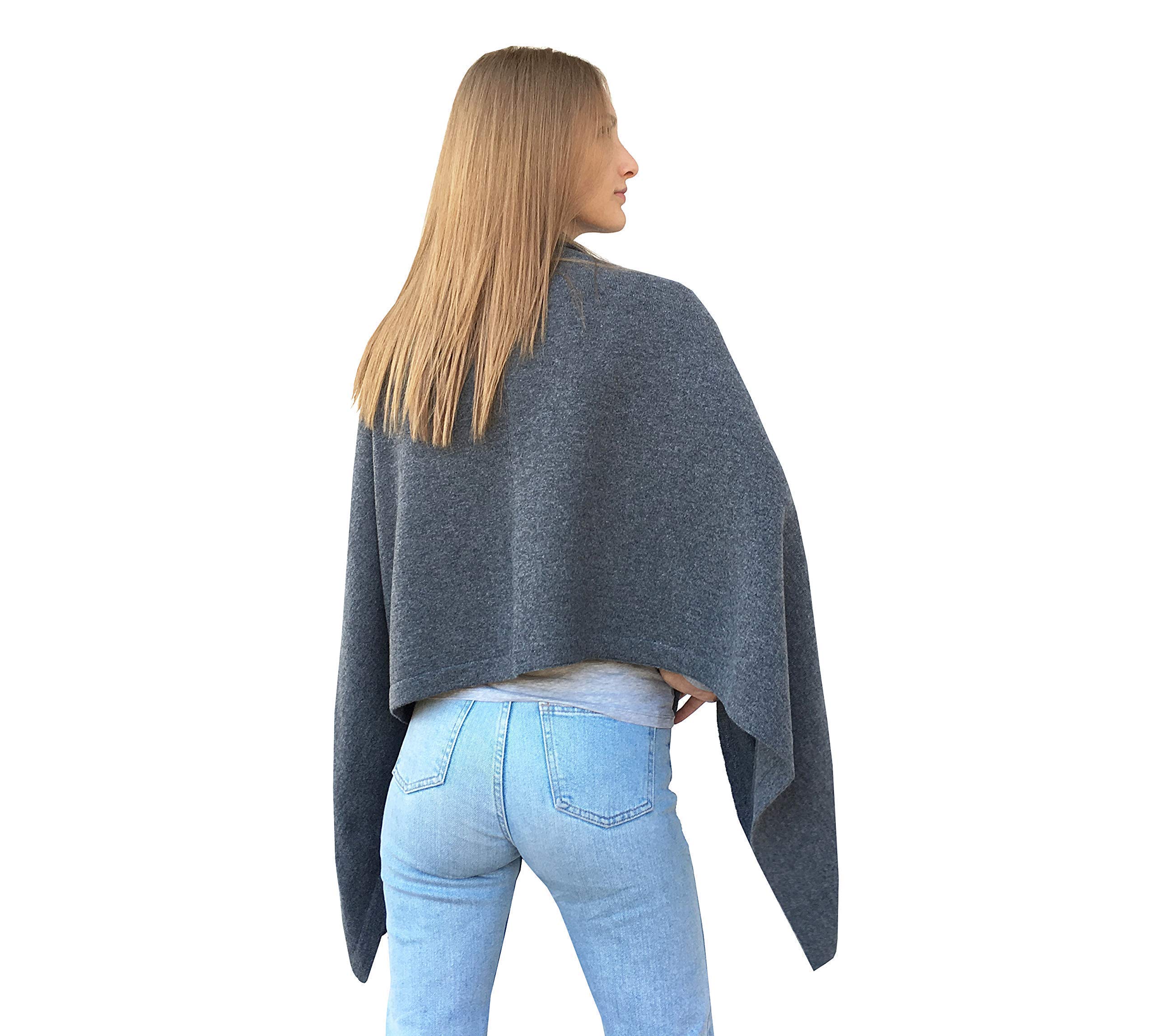 Mantella Poncio Ragazza Donna Invernale Grande Morbida 100% Cashmere
