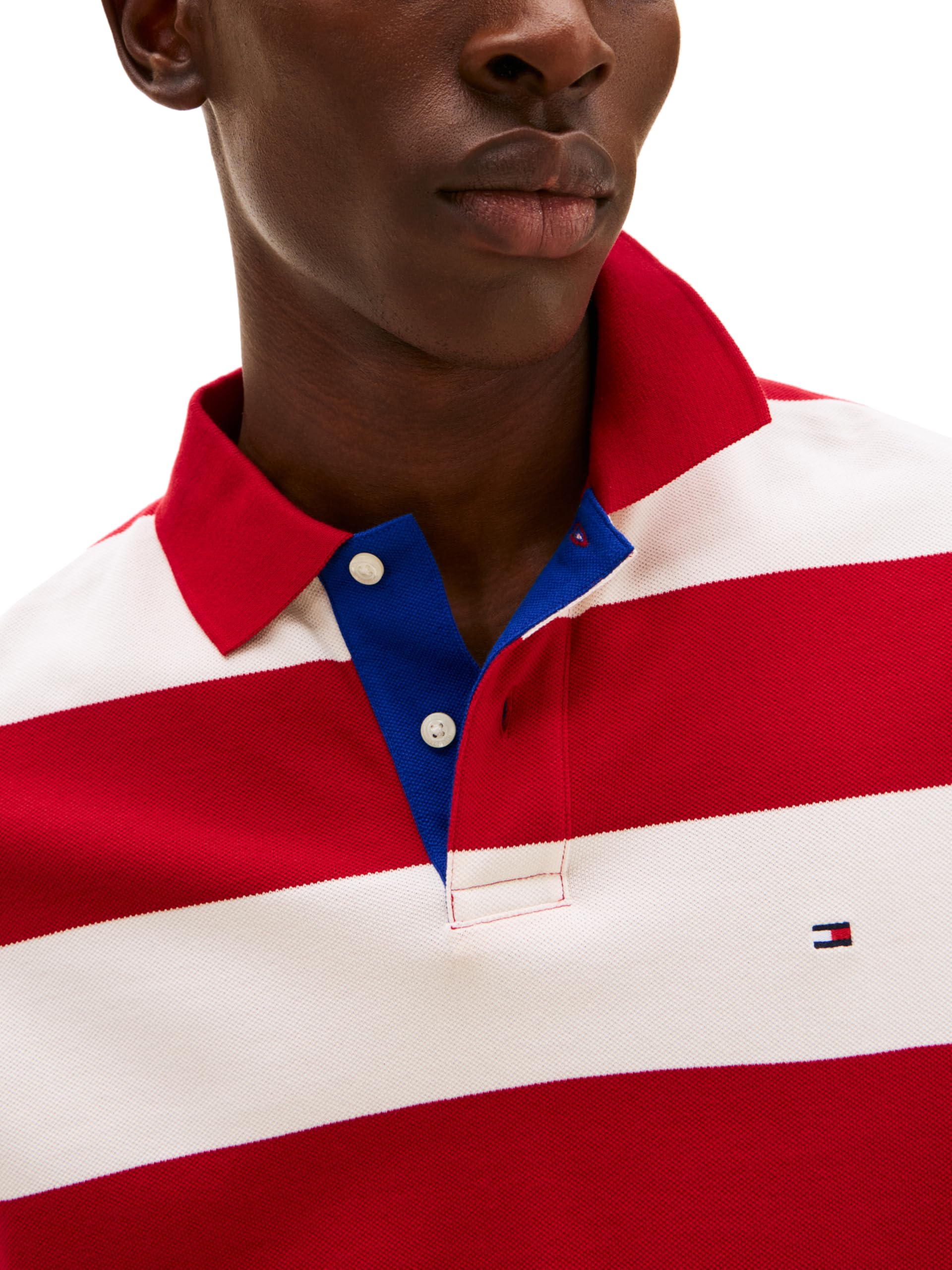 Tommy Hilfiger Herren Short Sleeve Casual Polo Shirts in Regular Fit with Rugby Stripe Designs Kurzärmeliges, lässiges Poloshirt in normaler Passform mit Rugby-Streifen-Designs