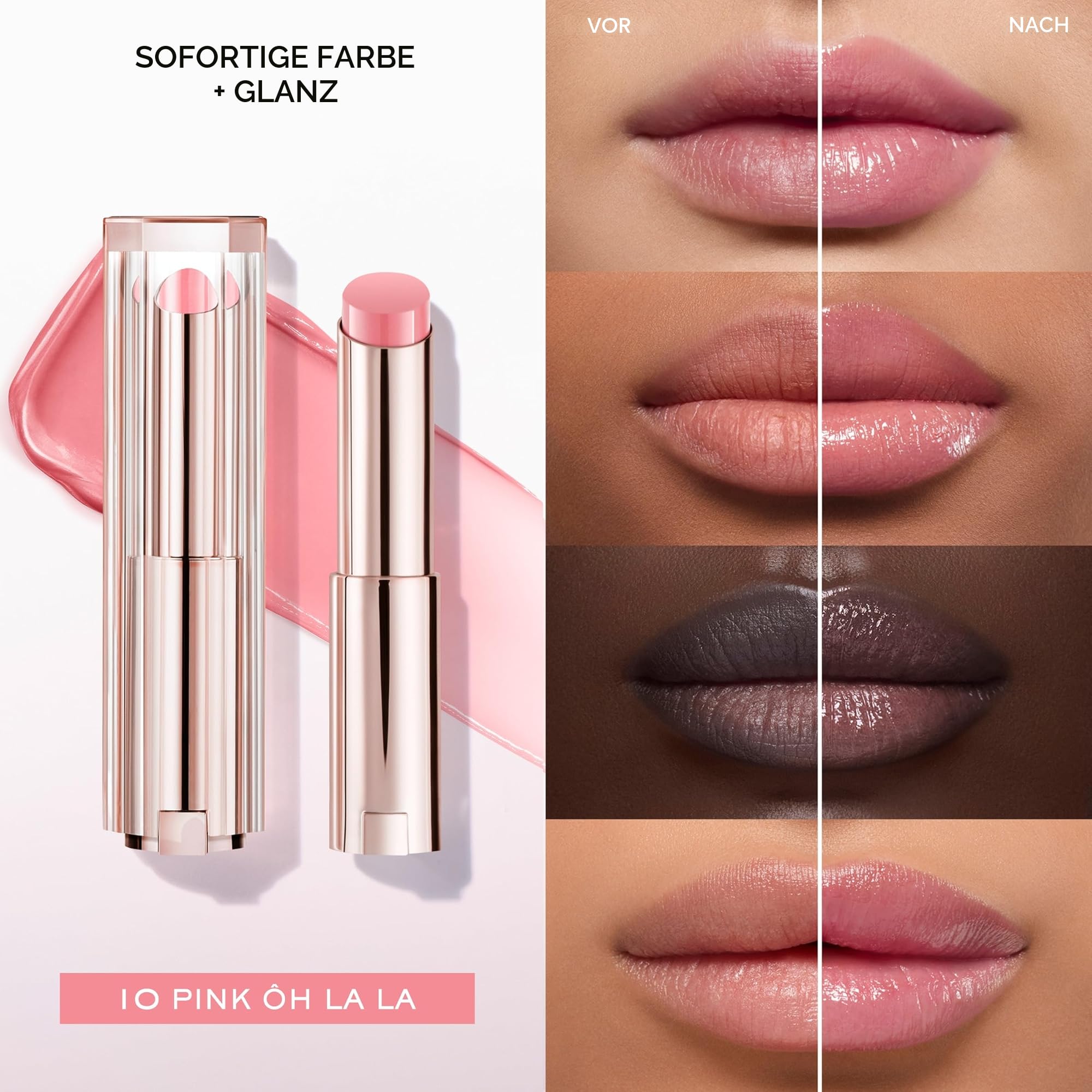Lancôme Lip Idôle Squalane-12 Butterglow Glowy Color Balm, bis zu 24 Stunden Feuchtigkeitspflege, für strahlende, gepflegte Lippen, 3g