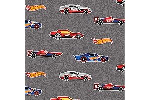 Hot Wheels Fabric: Main in Gray by The Yard