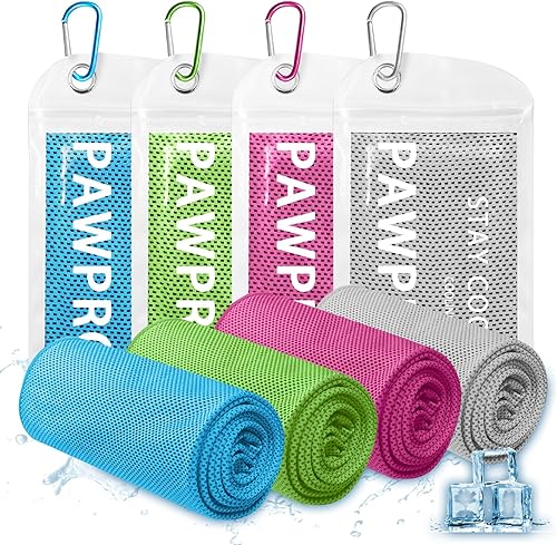 Miniatura 9 de PAWPRO Paquete de 4 toallas de enfriamiento (40 x 12 pulgadas), toallas refrescantes suaves y transpirables para cuello y cara con bolsa impermeable