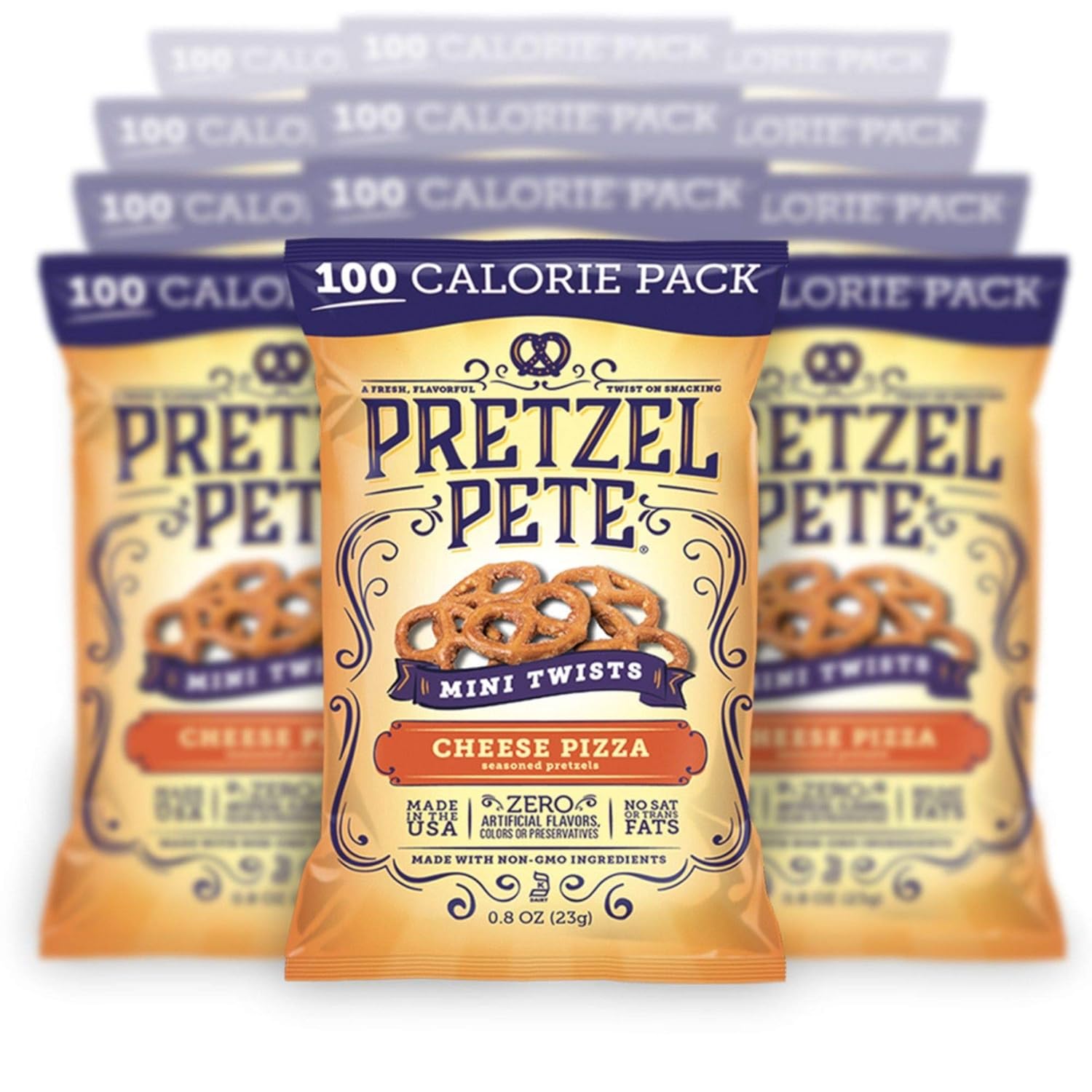 Pretzel Pete Cheese Pizza Seasoned Mini Twist Pretzels, 100