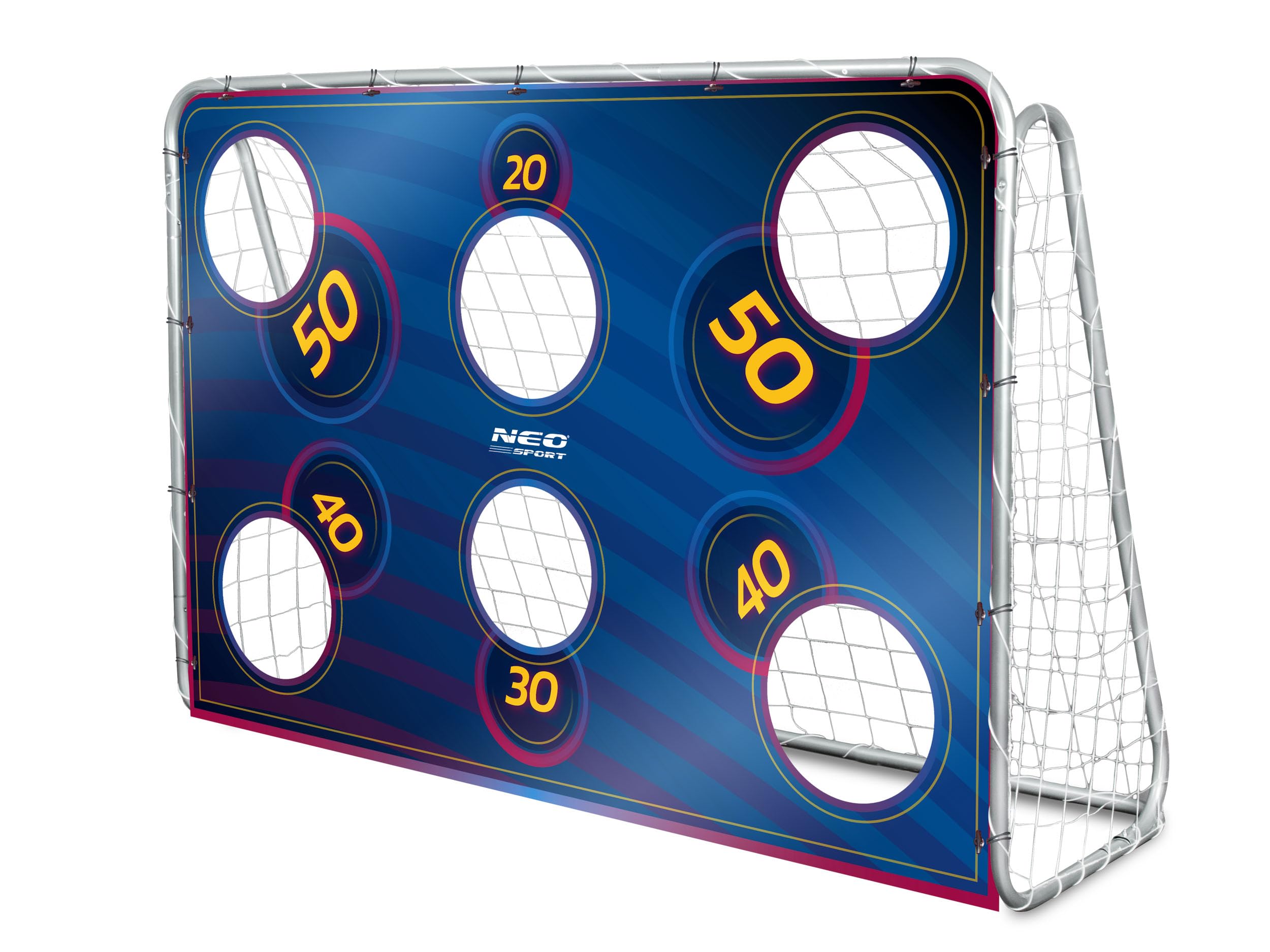 Neo-Sport Blau Portería de fútbol con Agujeros para Disparar Impermeable 215x150 cm Azul