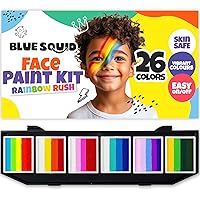 Vista 23 de Blue Squid Kit de pintura facial para niños – 4.23 oz Kit de pintura facial paleta, plantillas, 12 colores – Seguro para pieles sensibles, kit