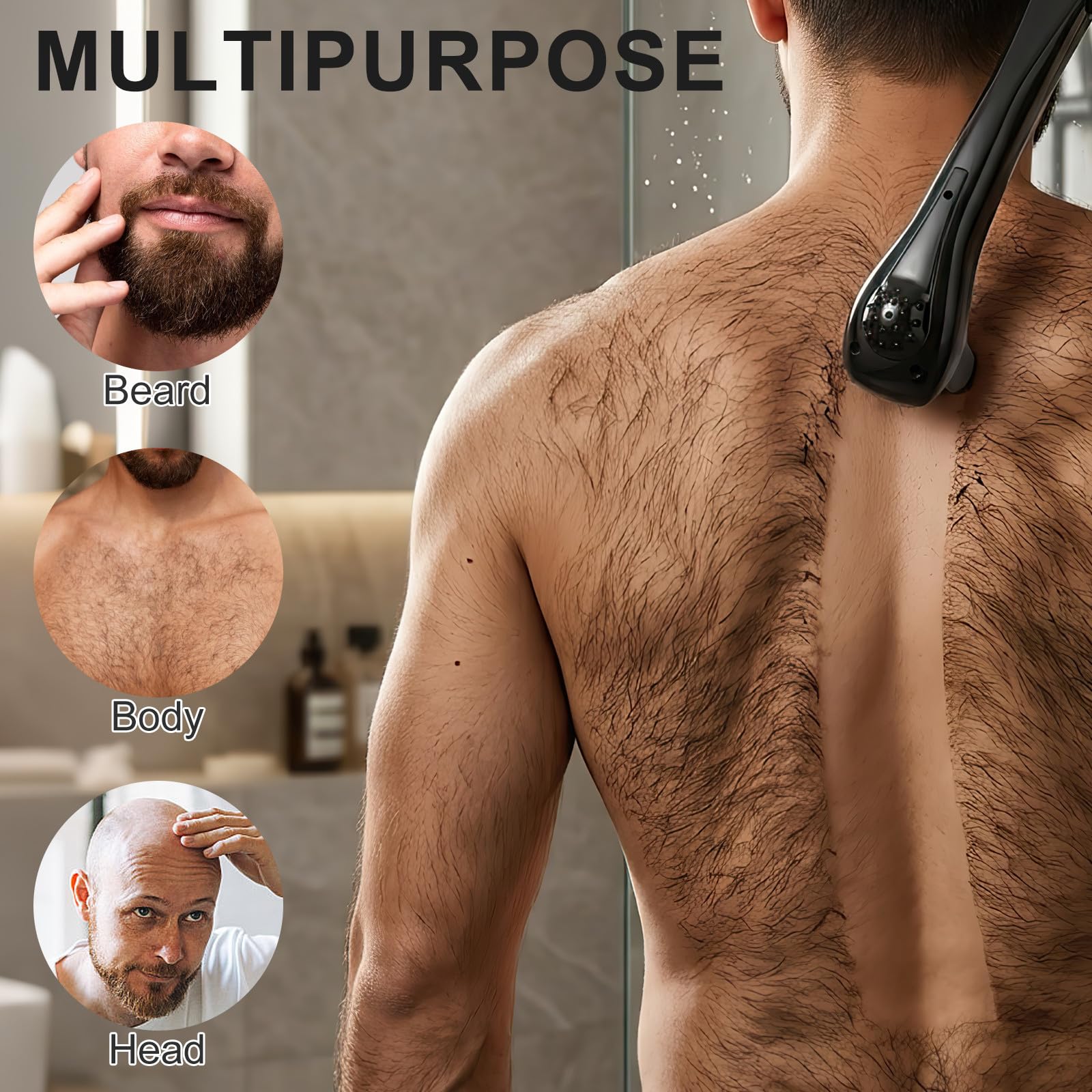 Afeitadora Eléctrica de Espalda Negra Abs para Hombres