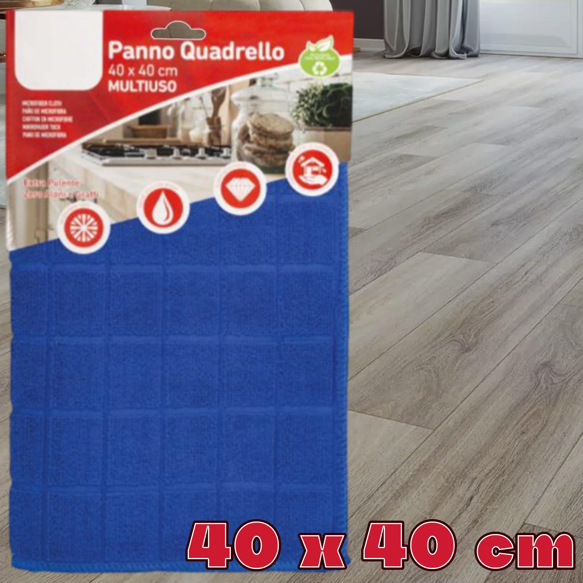 Sicignano – Tissu quadrillage 100 % microfibre, extra propre, résistant, sans halos, multi-usages, pour toutes les surfaces, lavable et réutilisable, couleurs assorties (3, 40 x 40 cm)