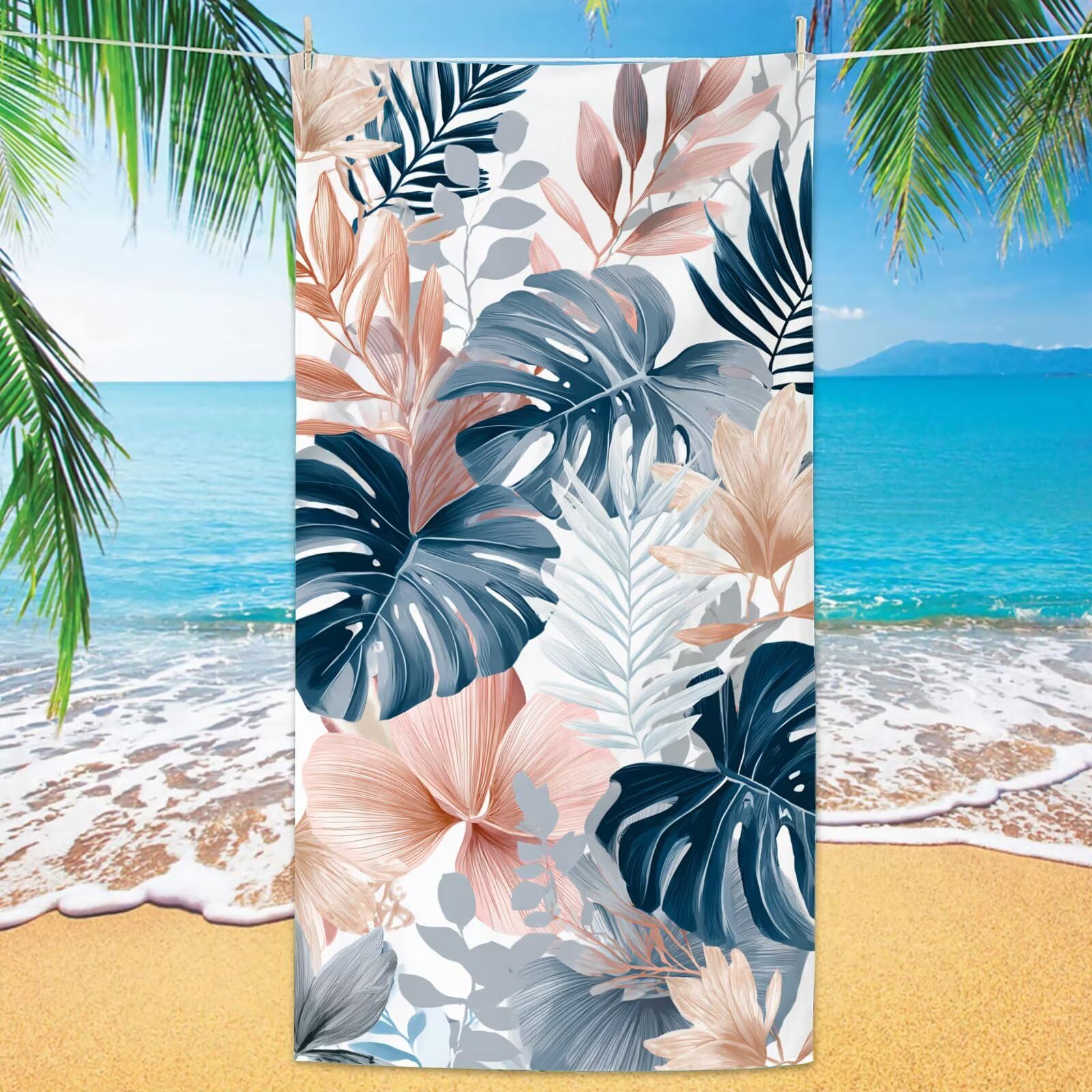 YJ-712 zestaw bardzo dużych 100 x 220 cm jesienny szybkoschnący ręcznik z mikrofibry bez piasku i plażowy, lekki podróżny, kompaktowy ręcznik kempingowy z torbą do przechowywania, chłonny dla kobiet
