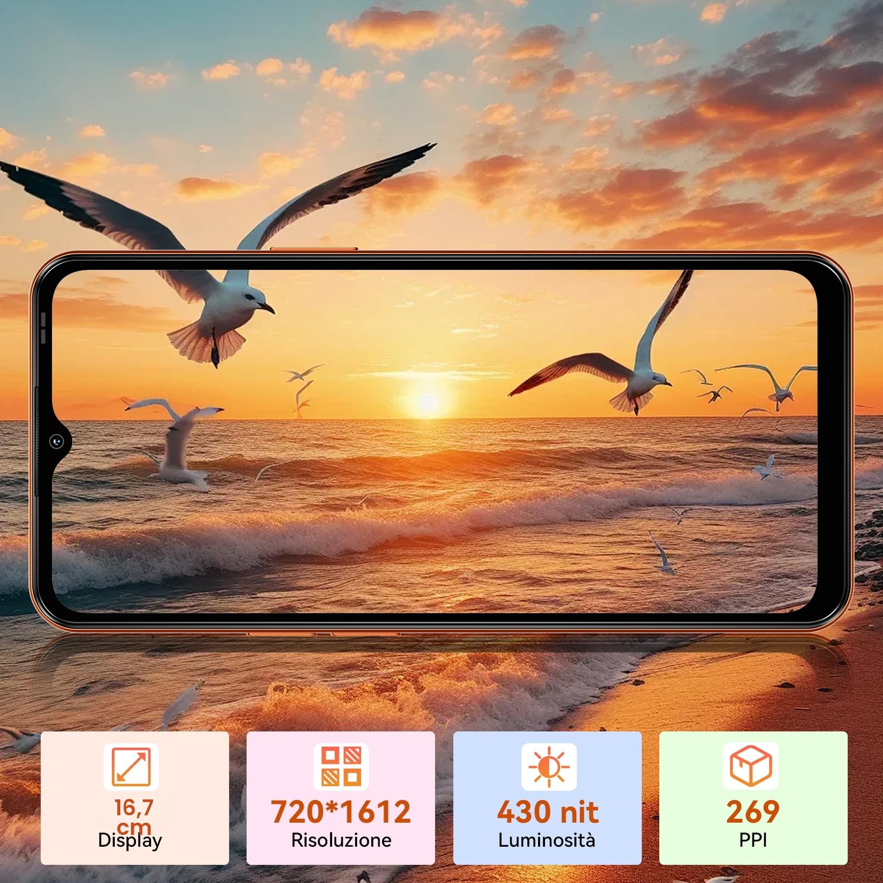 Blackview WAVE 7C Android 16 Smartphone Offerta, 32MP+13MP, 16GB+128GB | 6.56" Cellulare in Offerta TF 2TB, 5000mAh, 4G Cellulari Dual SIM WiFi 5G, 3.5mm/FM/IP54/3 Slot Per Carte/3 Anni Garanzia