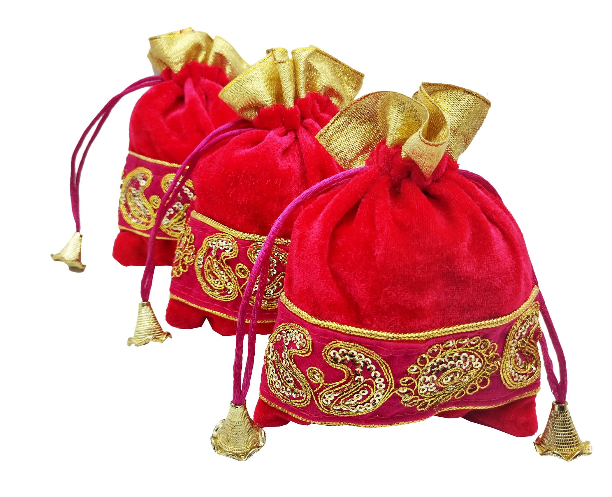 brown leaf Royal Premium 5X6 inch Velvet Potli Bags jewelry Pouch Best for Wedding Anniversary Party Supply Return Gifting Bags Pack Of 12 (Red) (B09Y1PH4LN) Amazon Price History, Amazon Price Tracker