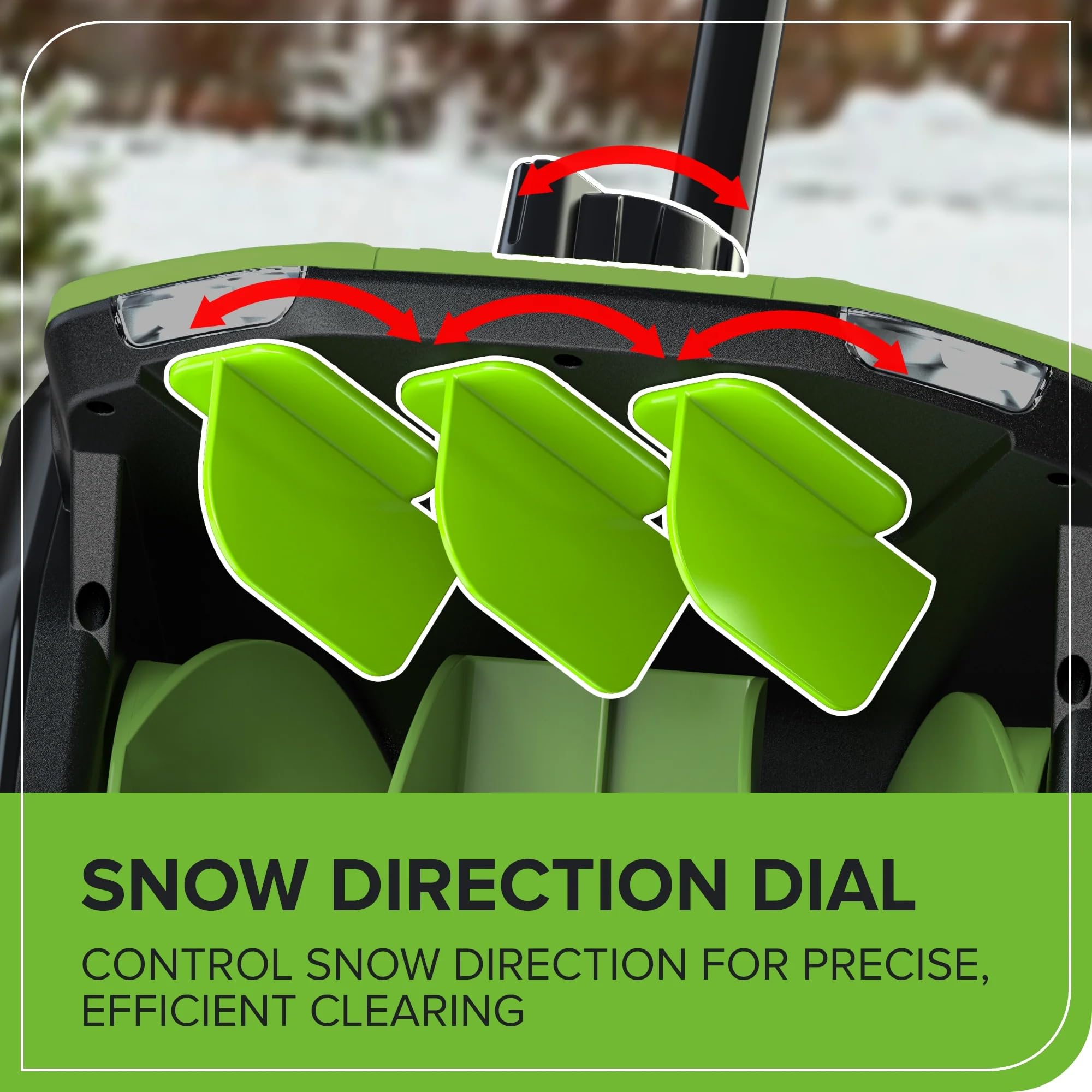 Greenworks - Pala de Nieve sin escobillas de 80 V, 12 Pulgadas, con paletas direccionales y luz LED, Solo Herramienta
