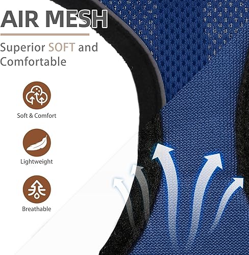 Miniatura 53 de Pupteck - Arnés para perro, chaleco de malla suave con relleno cómodo para cachorros, perros y gatos, evita los tirones, color negro y blanco