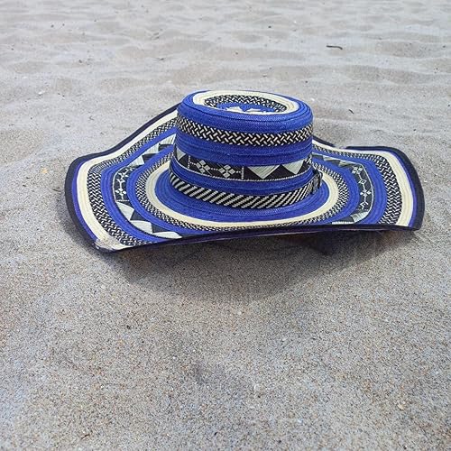 Miniatura 4 de TOPGY sombrero vueltiao colombiano tejido a mano por artesanos en caña flecha para hombre y mujer (Medium, negro con rojo)