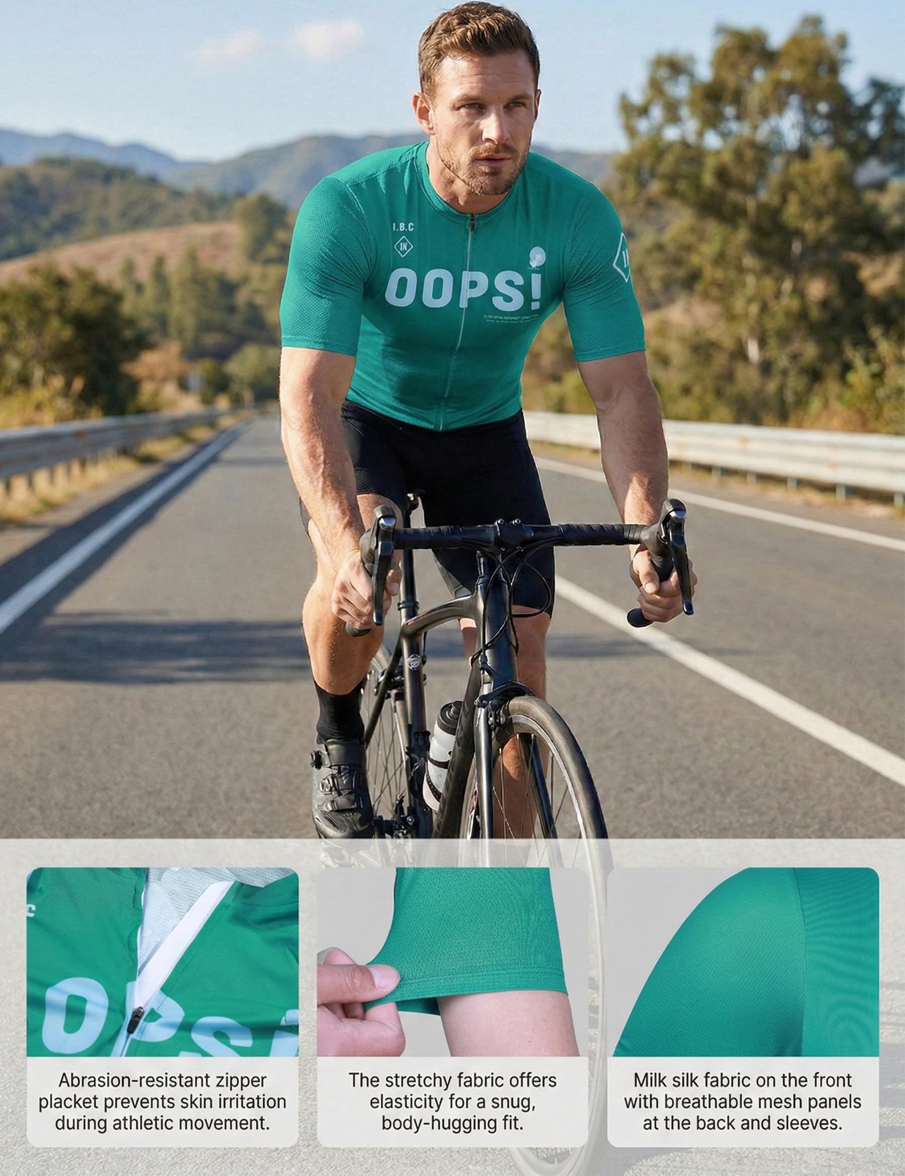 INBIKE Maglia Ciclismo Uomo Estiva Maglie MTB con Maniche Corte Traspirante Asciugatura Rapida Maglia Bici da Strada