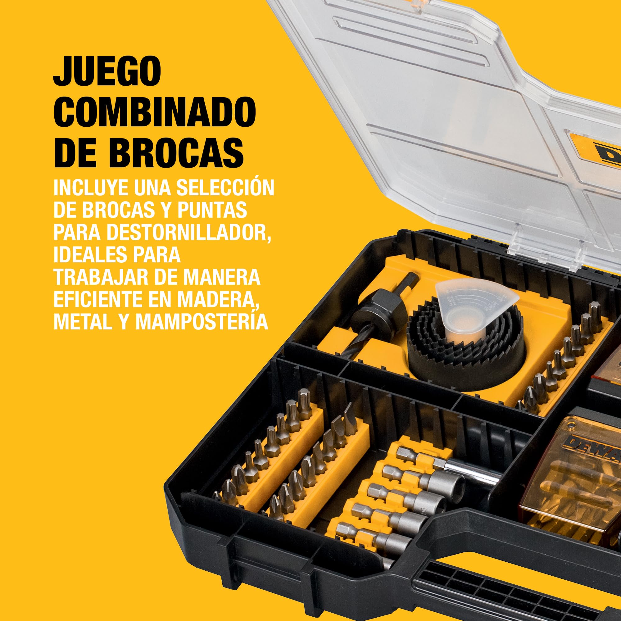DEWALT Juego de Puntas y Brocas de Alto Rendimiento (100 piezas), compatible con cajón Tstak IV, DT71569-QZ