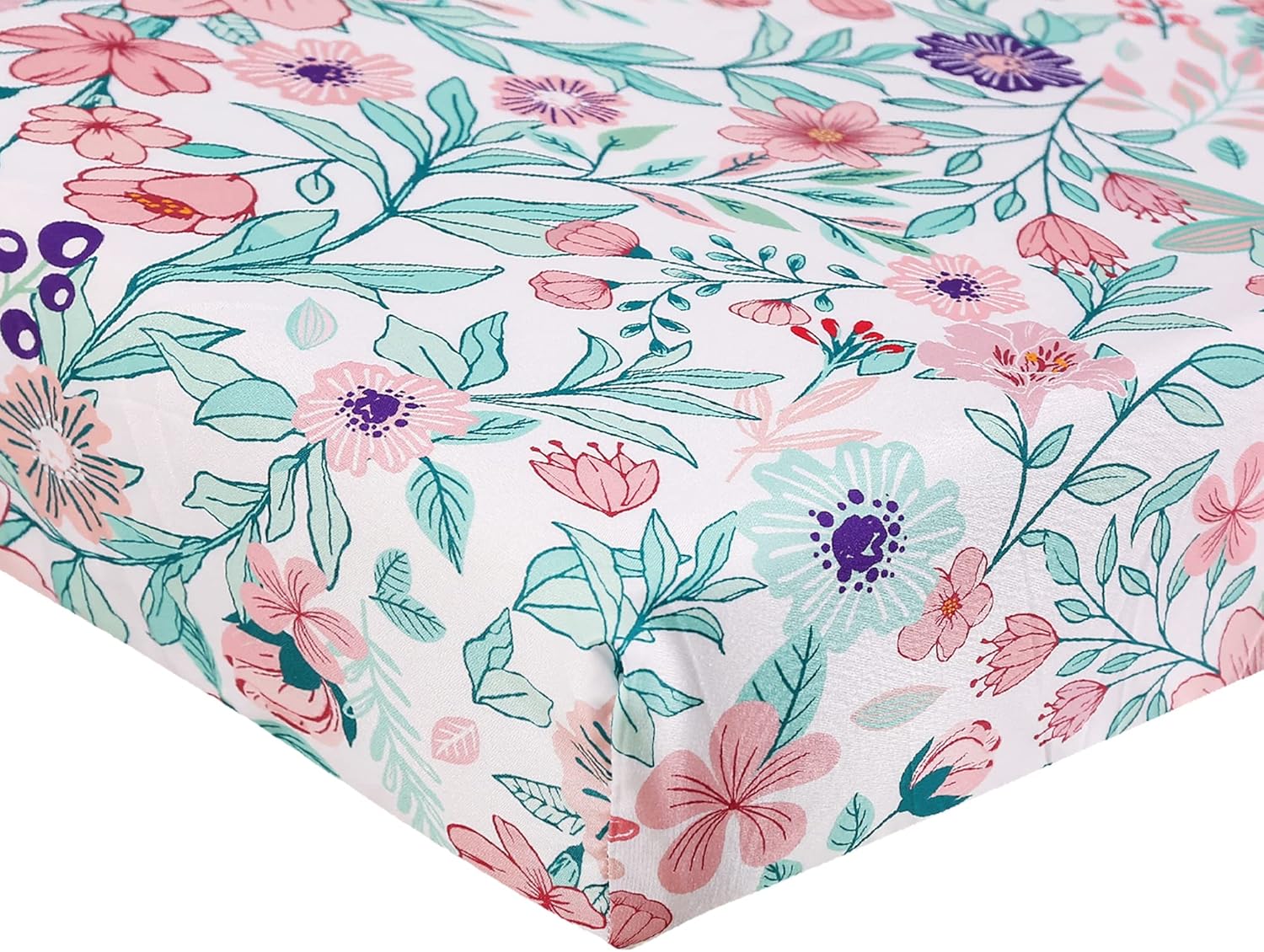 Jupeollon Crib Sets for Girls Giraffe Floral Baby Nursery Crib Bedding Set for Girl Toddler 4Piece Included Crib Comforter Fitted Sheet Crib Skirt Blanket Pink White : Baby