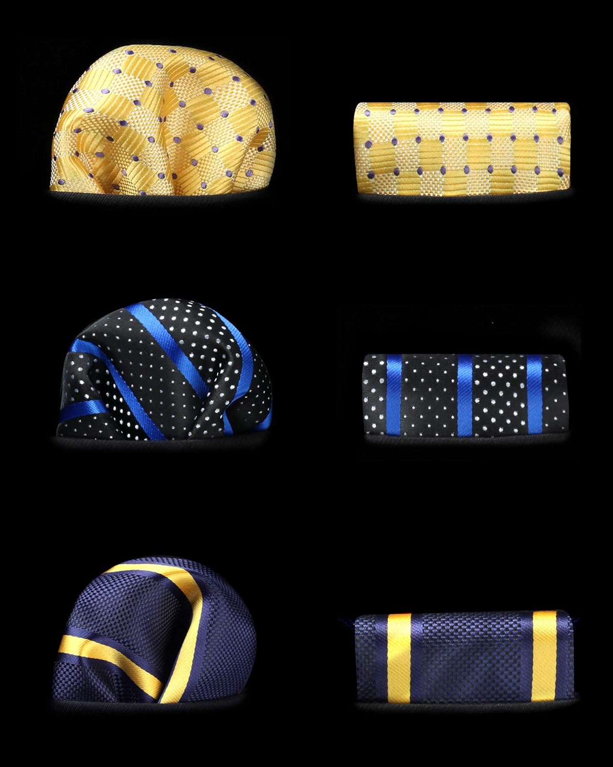 HISDERN Mens Ties Extra Long Tie and Pocket Square Set 63 Inch XL Tie Pack Collection Present Box Necktie Lot 3 PCS - Image 7