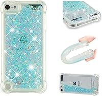 Vista 7 de Funda compatible con iPod Touch 7 – Bling Glitter Liquid, flotante Quicksand a prueba de golpes, funda protectora de silicona suave TPU para iPod