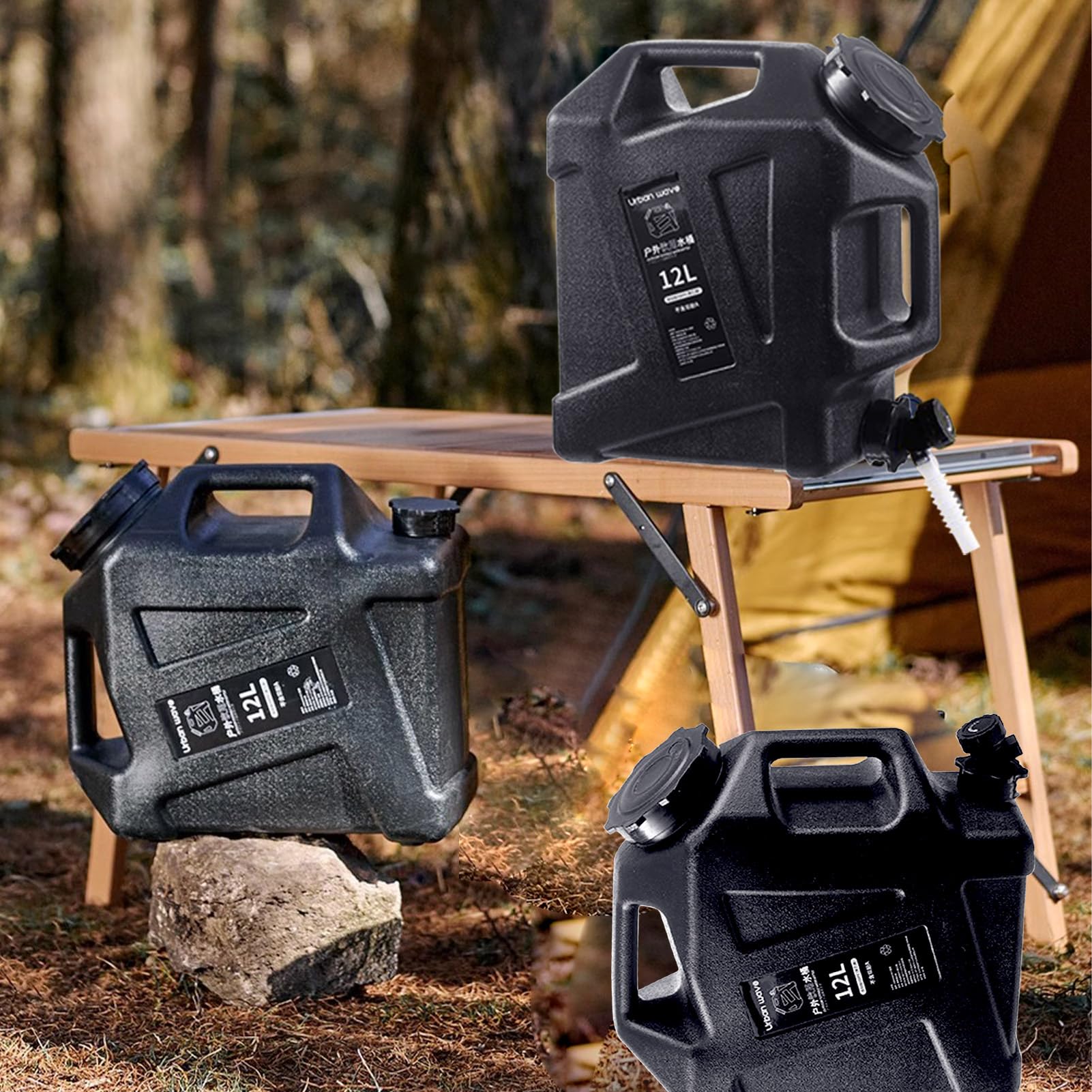 Przenośny Zbiornik na Wodę 12L z Kranym,BPA-free Duży Zbiornik na Wodę do Transportu z Rączką Wylewka Lekki i Trwały Pojemnik na Wodę do Campingów,Pikników i Outdooru