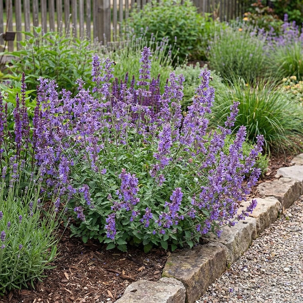 Bloomique - Lot de 6 - Nepeta faassenii - Cataire - Rustique - Vivace - Mellifère - Hauteur 10-20 cm - Pot 9 cm