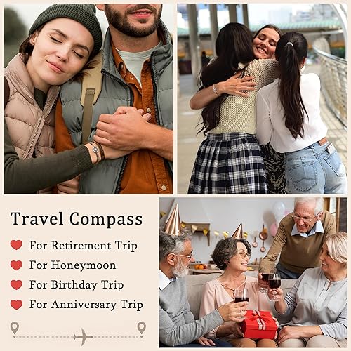 Miniatura 7 de HGDEER Pulsera de brújula para mujer, regalo de despedida de jubilación para amigas, compañeras de trabajo, regalos de viaje para mujeres