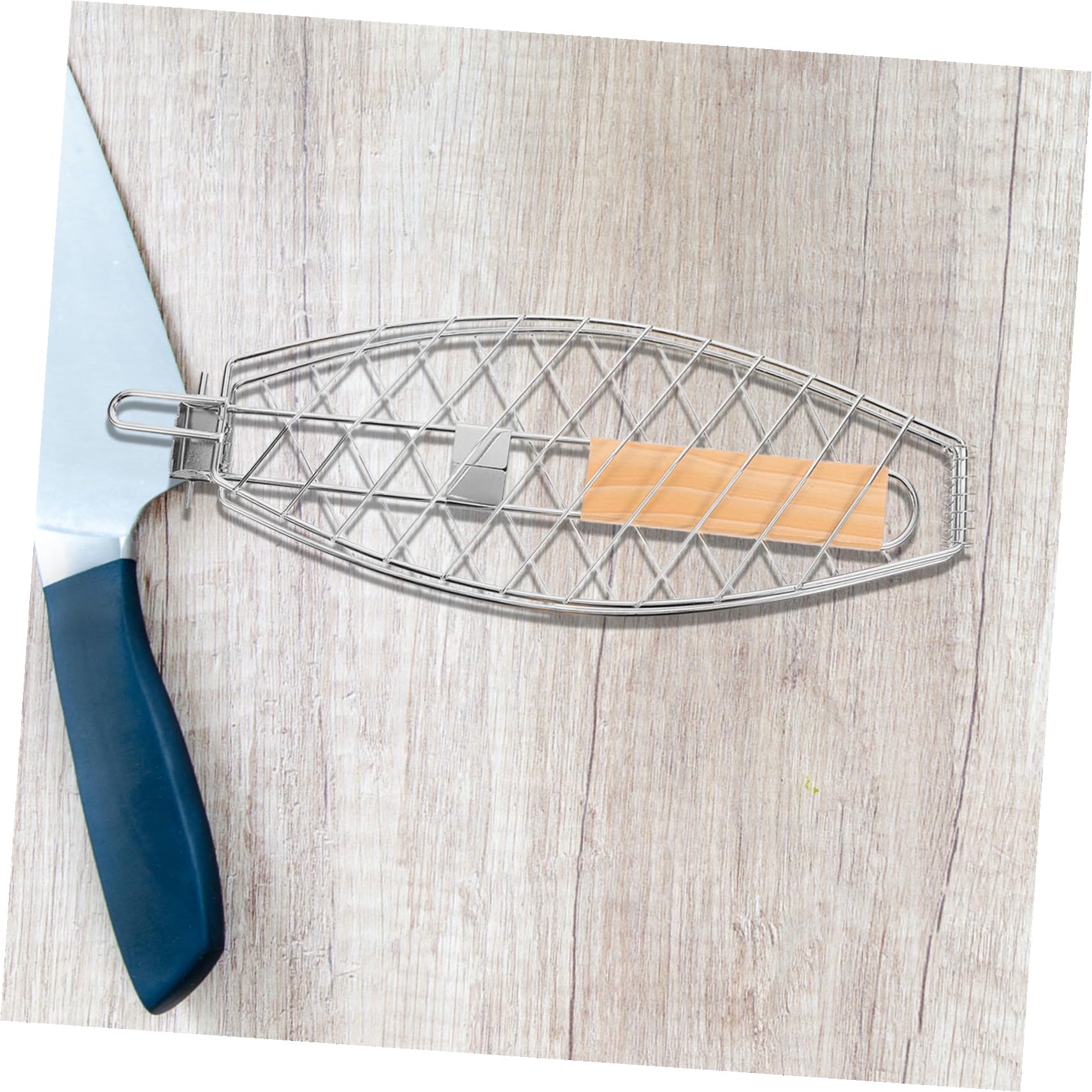 Juego de 2 cestas portátiles para asar pescado, plegables, de acero inoxidable, accesorios para cocinar al aire libre, cestas plateadas para parrilla de pescado para barbacoa