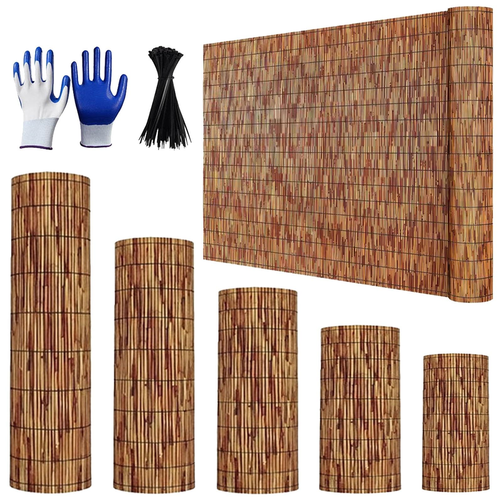Générique Rouleau Canisse en Roseau Naturel, Brise Vue Occultant pour Balcon Terrasse, Clôture Canisse en Roseau Protection Vent Soleil, Palissade Décorative Jardin Extérieur(61x884cm(2x29ft))