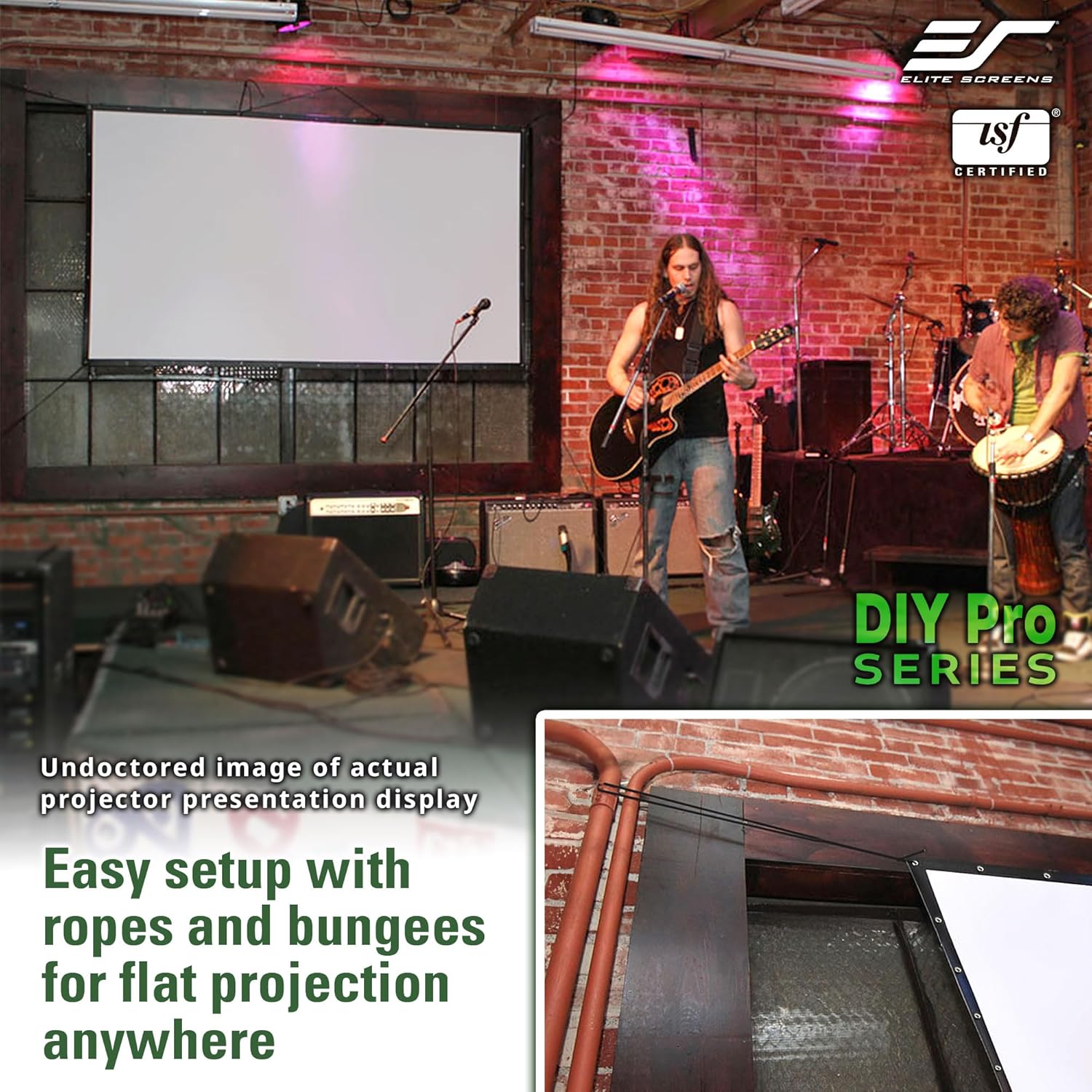 Elite Screens DIY PRO, Indoor Outdoor Portable Projector screen PVC 160-inch 16:9, 8K 4K Ultra HD 3D Movie Theater Cinema 160" Projection Screen with Grommets, Roll-Up Hang Anywhere, DIY160H1