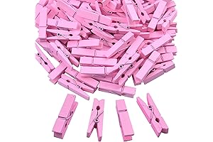 BronaGrand 100pcs Mini Pink Wooden Clothespins for Versatile Utility