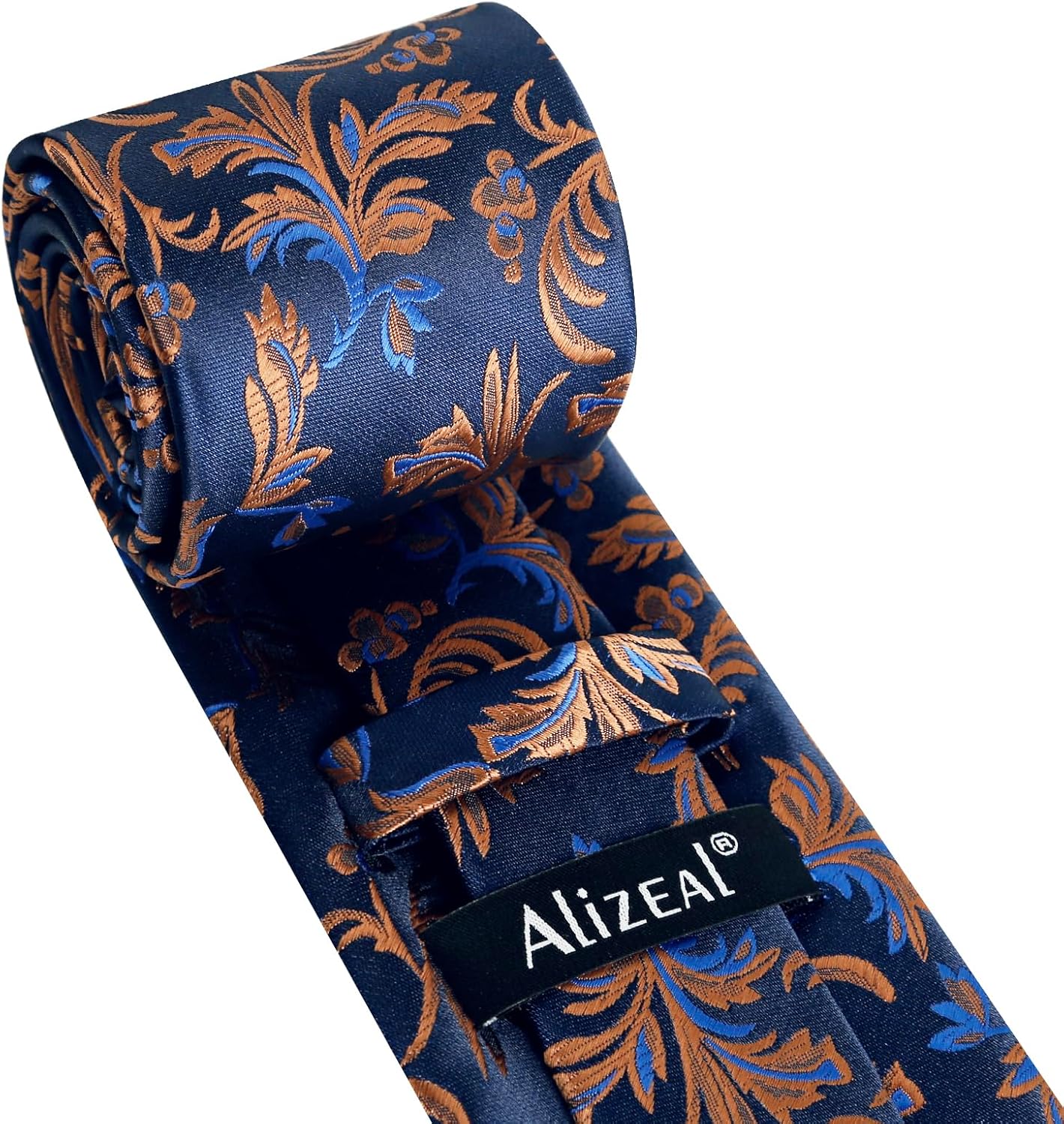 Alizeal Mens 3.15in Paisley Tie Set with Pocket Square Casual Floral Necktie Set - Image 3