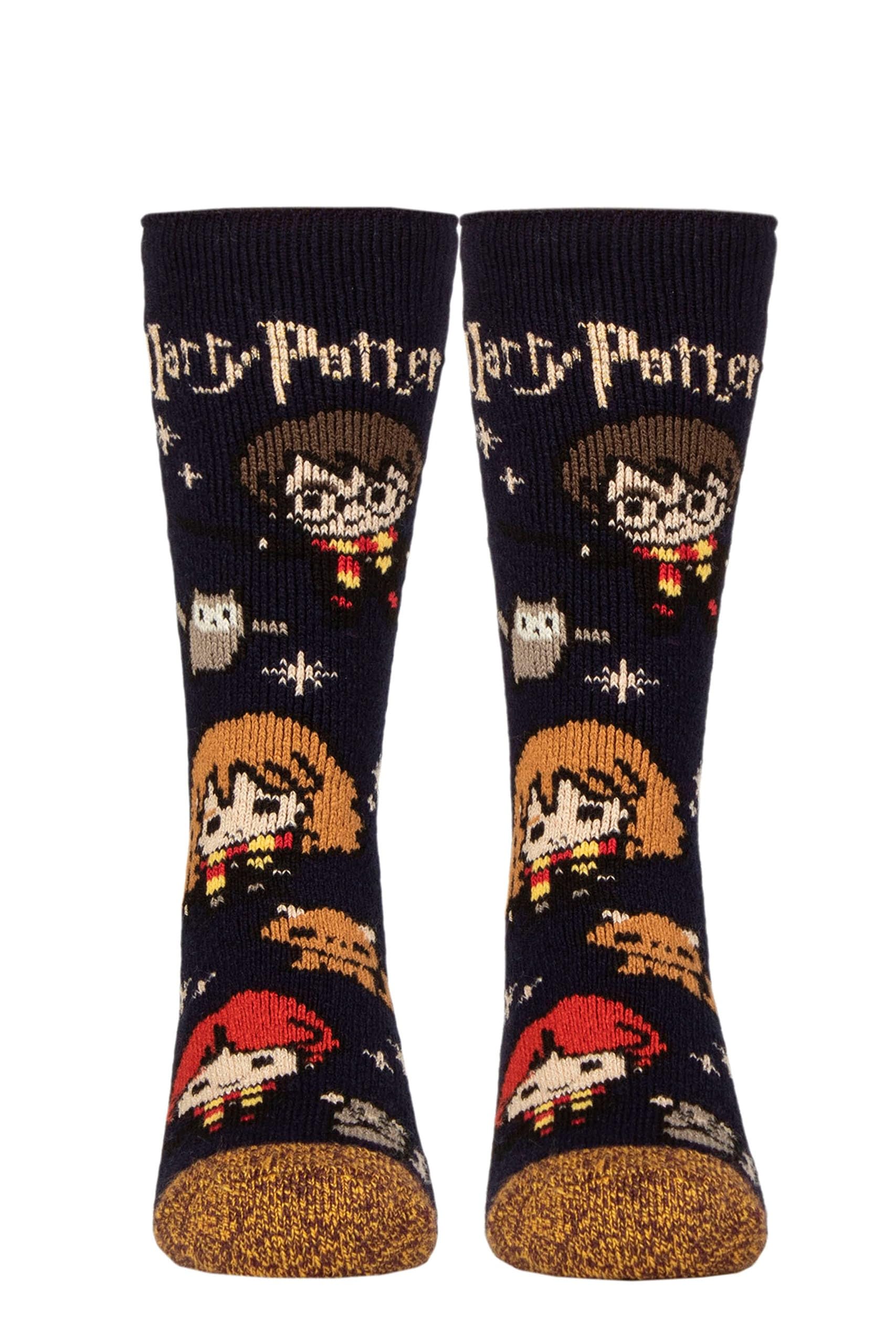 HEAT HOLDERS SOCKSHOP Kids Socks - Harry Potter Character 1.6 TOG Lite Warm Thermal Patterned Socks 1 Pair Pack Navy 4-7 Years