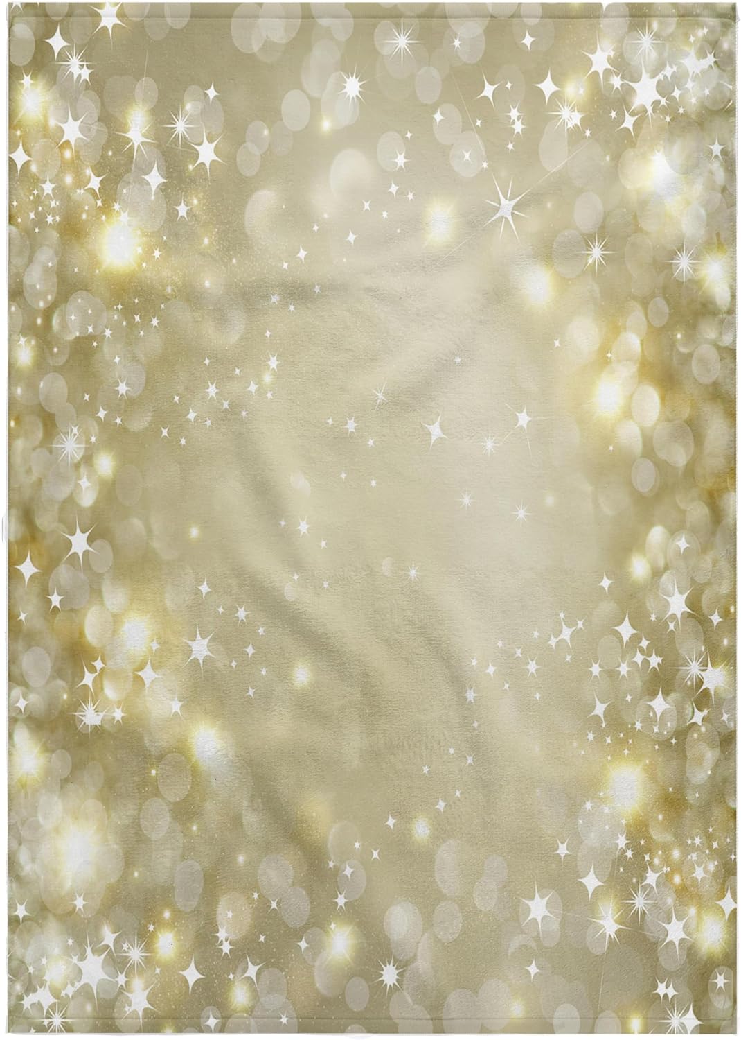 3dRose White and Gold Sparkle Bokeh with Stars 22x30 Bath Hand Pool Towel