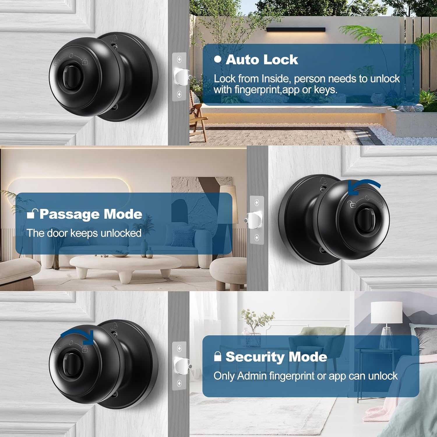 "GeekTale Fingerprint Door Knob Lock" - Image 5