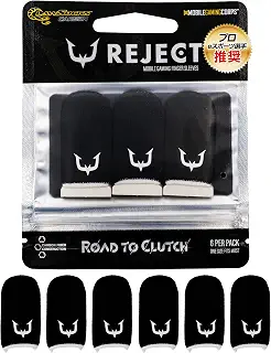 REJECT 指サックゲーム用 (6個入り) ブラック カーボンファイバー 【プロ選手基準】リジェクト ゲーミング