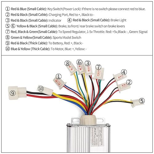 Vista 19 de Wingsmoto 24v 250w controlador de velocidad del motor eléctrico Scooter E bicicleta triciclo cepillo caja de control del motor