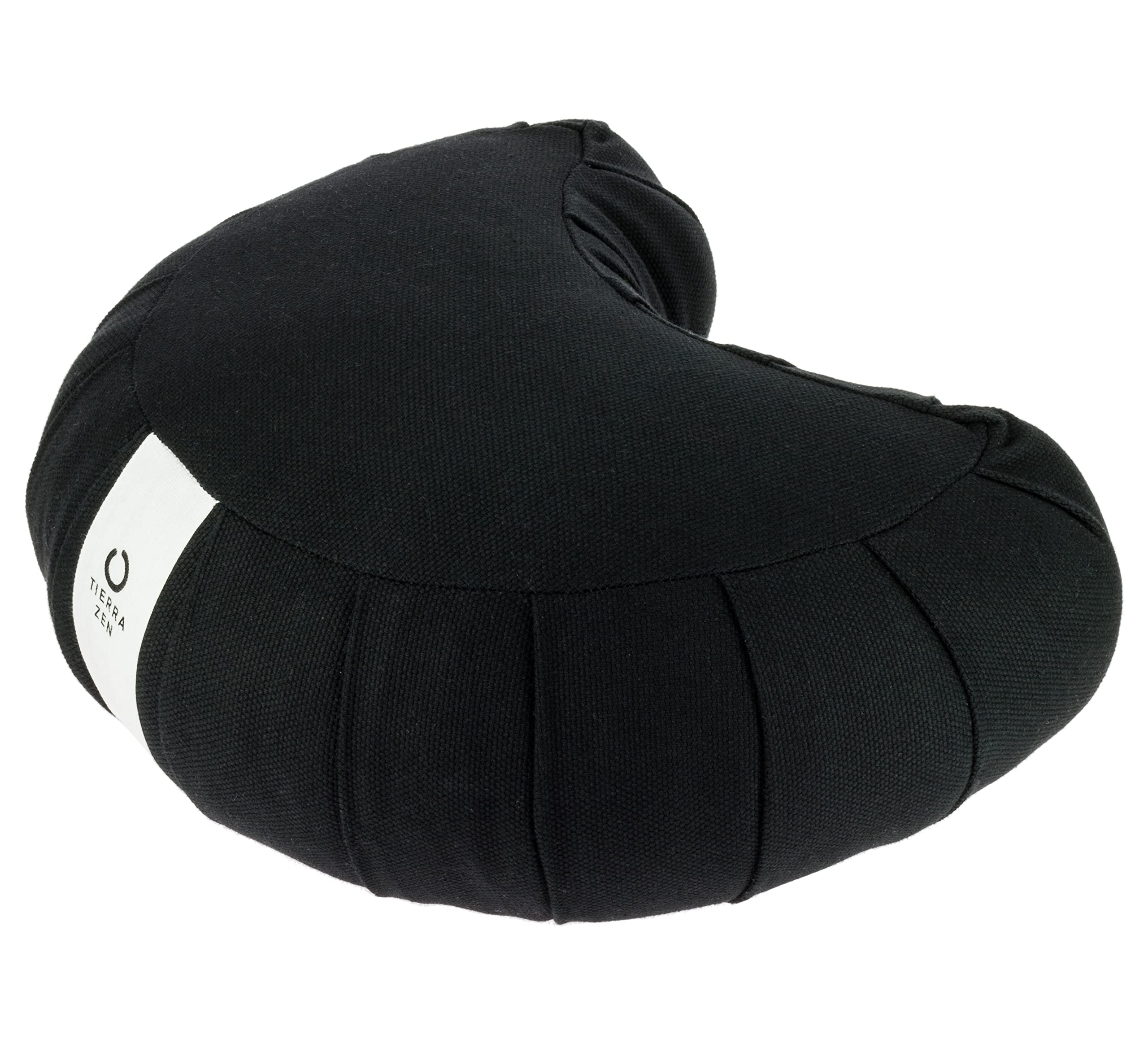 Kapok ME030F meditación Cojín de Half Moon Negro algodón 33 x 27 cm