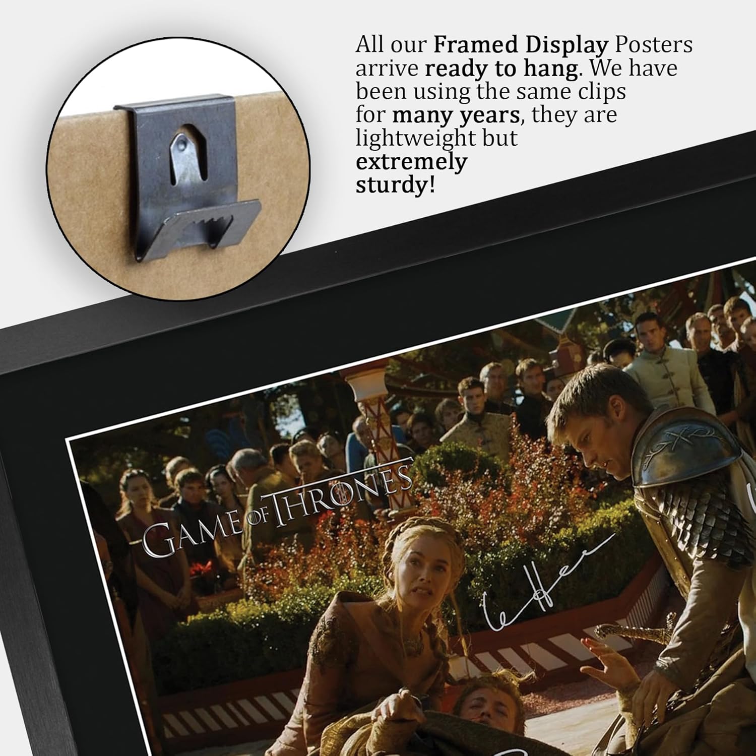 HWC Trading Game of Thrones Scene 2 Gifts Printed Signed Autograph Picture for TV Memorabilia Fans - 16" x 12" Framed