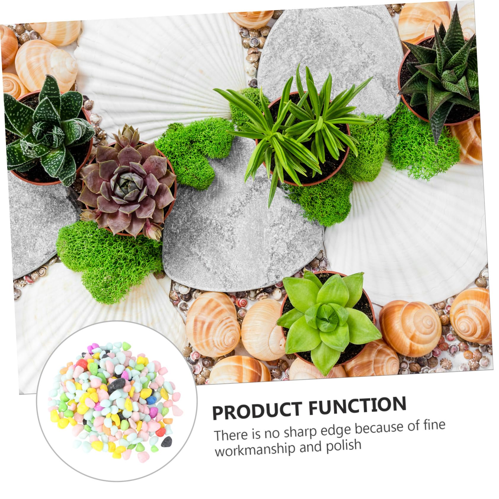 FUNOMOCYA 1Pack Colorful Fish Tank Stones Aquarium Pebbles Garden Decor Natural Decorative Gravel for Fish Tank Vases Succulents and Home Landscaping