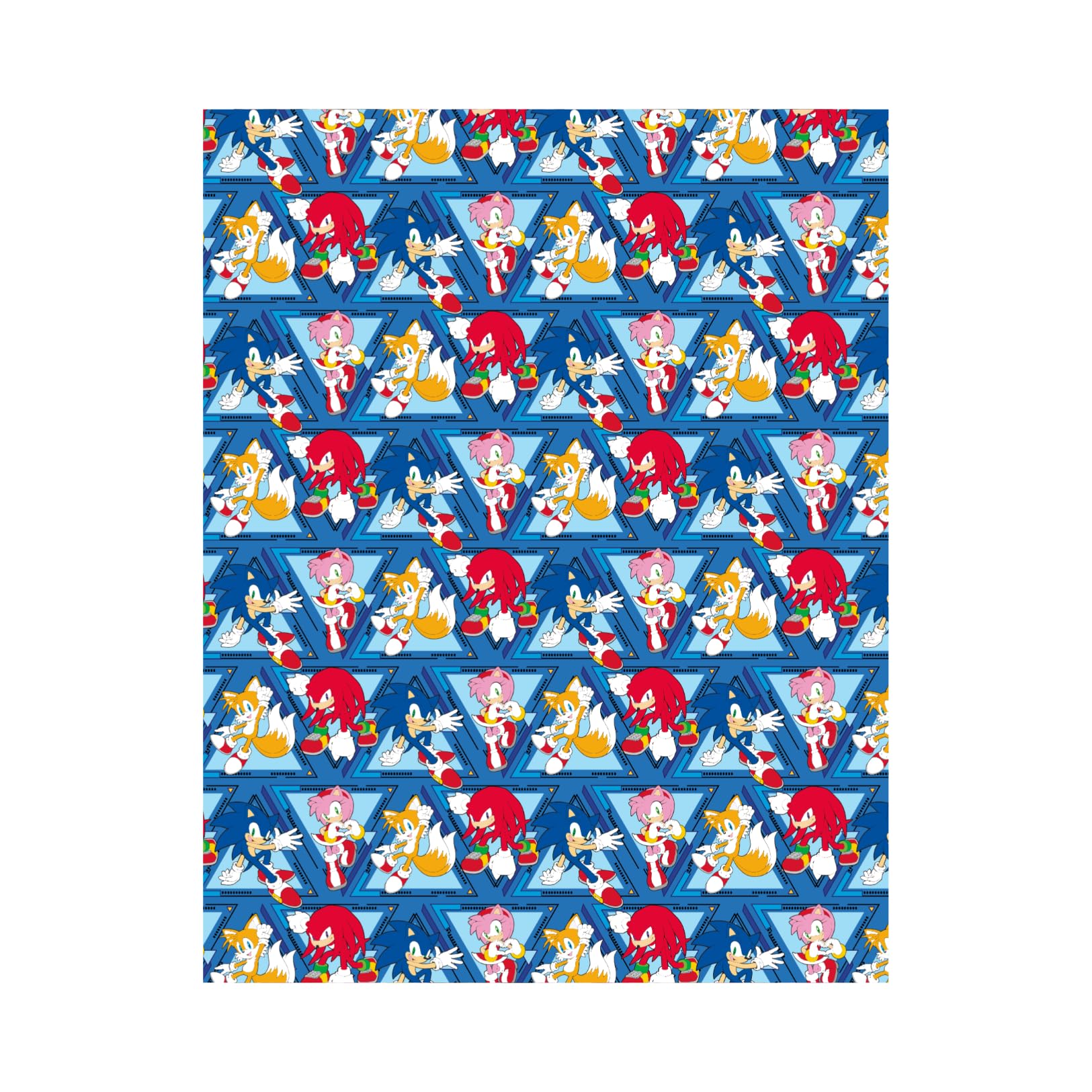 Sonic The Hedgehog 4 Metres Wrapping Paper, Gift Wrap Roll 4metres x 70cm Opened. Sonic The Hedgehog Officially Licensed Product, Responsibly Sourced, FSC Multi-Colour