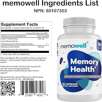 Brain Supplement - Advanced Memory Formula for Brain Health - 90 Capsules - Brain Booster Supplement for Memory, Clarity, Concentration - Memory Booster for Mind Focus - (30 Day Supply)
