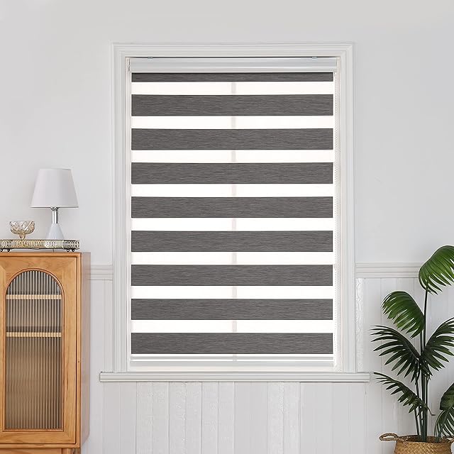 QiBoYuYe Day Night Blind Zebra Roller Blinds Blackout Window Curtain For Bedroom Door Windows Aluminium Cassette Translucent Vision Curtains (Grey 50x150cm)