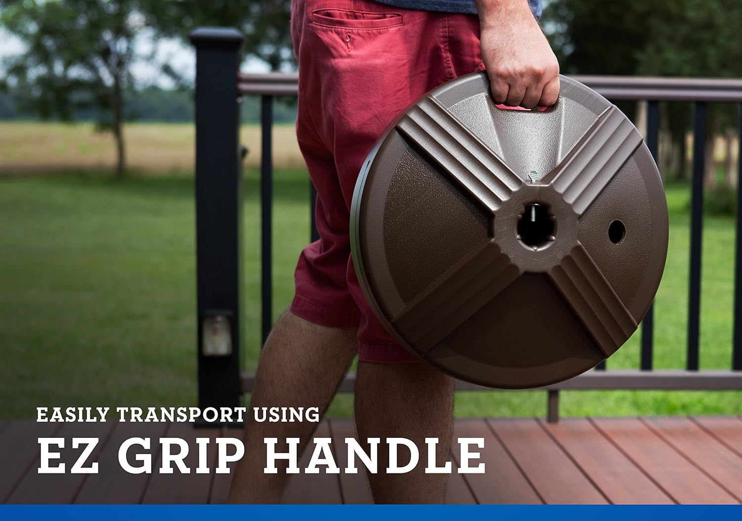 wikiwiki 9 FT Patio Umbrellas Outdoor Table Market Umbrella,8 Sturdy Ribs, Fade Resistant Waterproof POLYESTER DTY Canopy & Pool & US Weight Durable Fillable Umbrella Base Designed to be Used