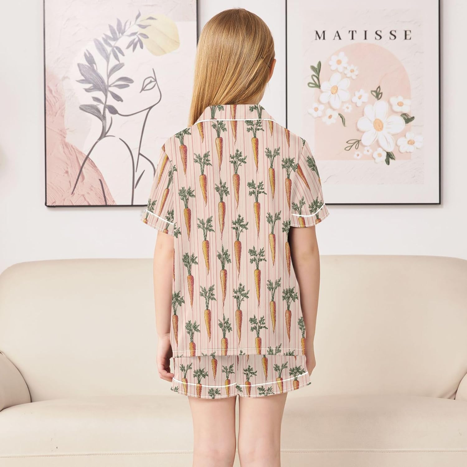 Silk Pajama Sets Short Sleeve Pajamas Soft Sleepwear 2 Piece Pjs Set
