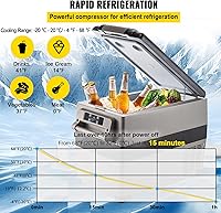 Vista 4 de VEVOR 12 Volt Refrigerator, 48 Quart (45L) Fast Cooling Portable Freezer with App Control (-4℉~68℉), Car Fridge with 12/24v DC & 110-240v AC for