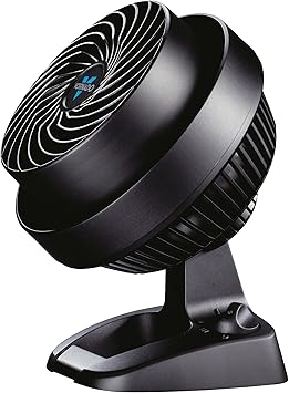 Vornado 530 Compact Air Circulator Fan, 3-Speed Manual Control, Adjustable Tilt, Whole Room Cooling, Black Floor Fan for Bedroom and Office, Vortex Action, 65 ft Range