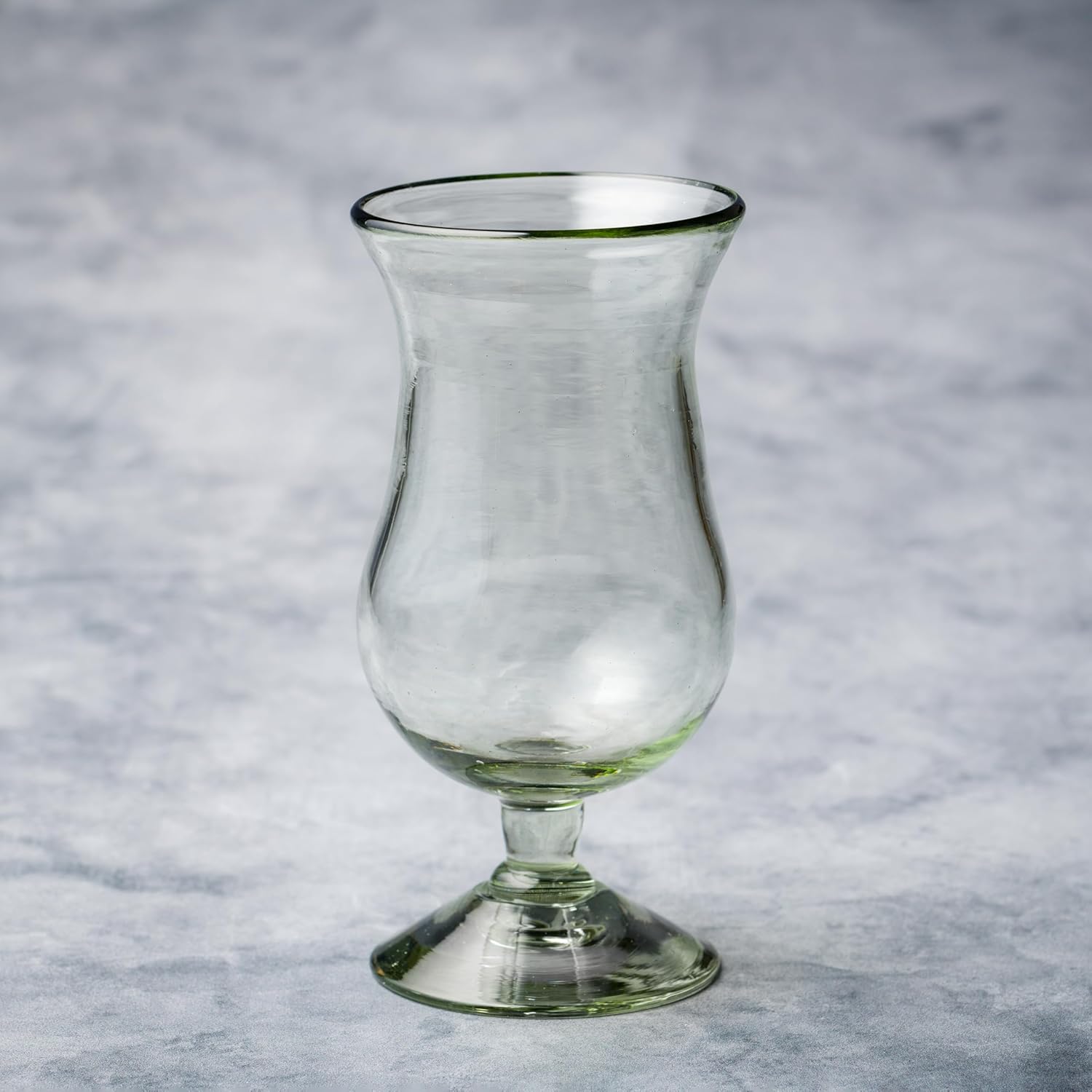 10 Strawberry Street Clear Hurricane Handblown Mexican Glass, Set of 6