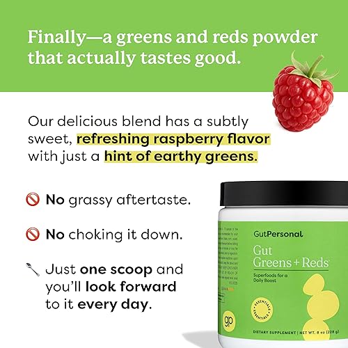 Miniatura 2 de Gut Greens™: Las verduras intestinales + los rojos nutren tu intestino, aumentan las bacterias buenas y mejoran el bienestar para una salud