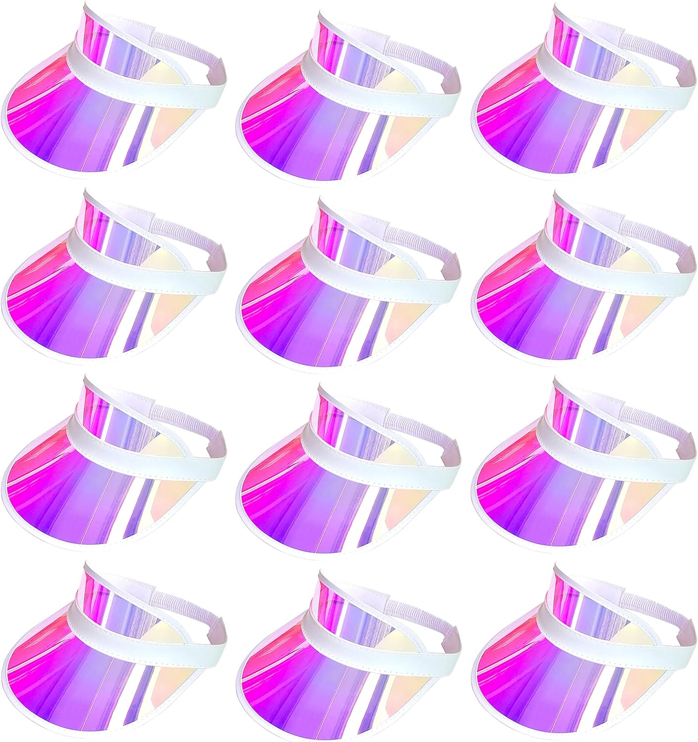 12 Pack Sun Visor Hats Women UV Protection Clear Outdoor Beach Sports Golf Sunhat Party Cap