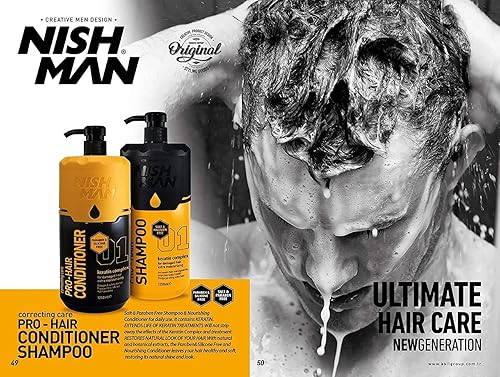 Miniatura 3 de Nishman Champú Profesional para el Cabello (Sal y Sin Parabenos) 42.3 fl oz