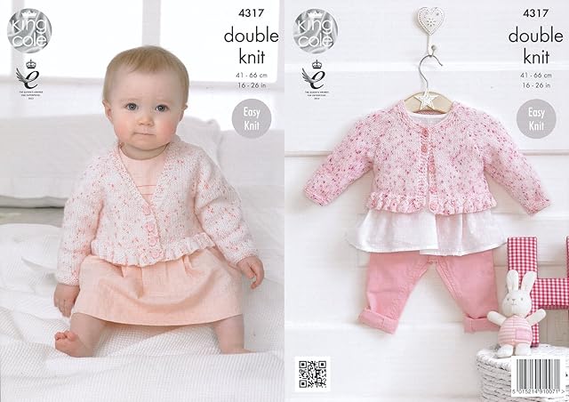 King Cole 4317 Knitting Pattern Childrens Cardigans to knit in King Cole Smarty DK